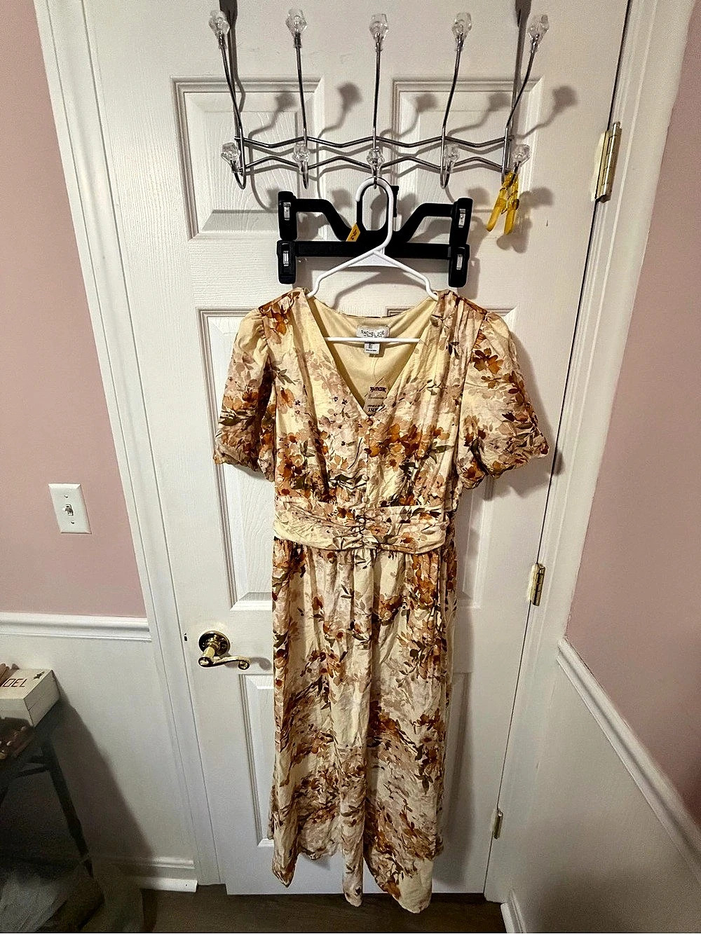 Rachel Zoe Floral Maxi Dress in Cream & Brown Size Large NWT
